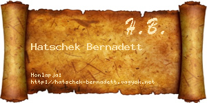 Hatschek Bernadett névjegykártya